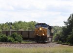 CSX 3408 leads train C928 towards the yard